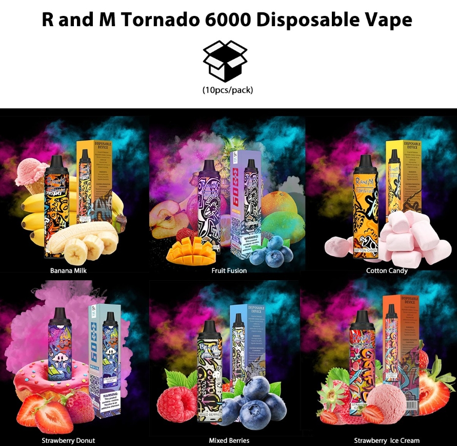 RandM Tornado 6000 Puffs Vape - الجليد الأزرق: تجربة فيب ممتعة ومنعشة في قلب الكويت