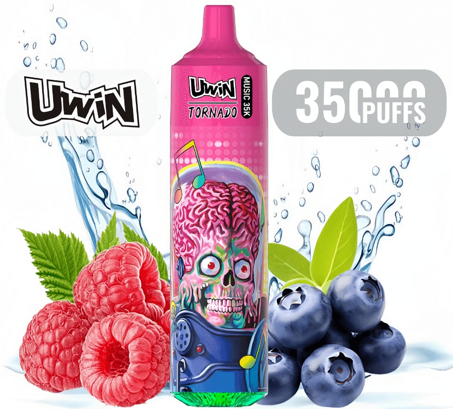 Uwin Tornado Music 35000 Puffs Vape - توت العليق الأزرق: تجربة فيب ثورية في سوق الإمارات 2025